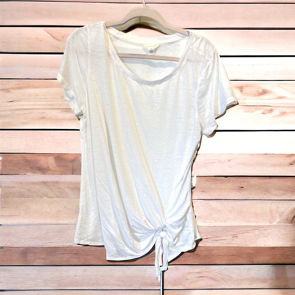 C.A.S.L.O.N XL knotted white Tee NWT
